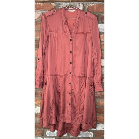 ANTHROPOLOGIE | Holding Horses Mariona Burnt Red Shirtdress Size 4 - Picture 2 of 8